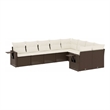 vidaXL 9 Piece Sofa Set in White/Brown/Cream