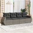 vidaXL Poly Rattan Sofa Set in Gray