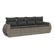 vidaXL Poly Rattan Sofa Set in Gray