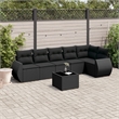 vidaXL 7 Piece Poly Rattan Sofa Set in Black