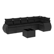 vidaXL 7 Piece Poly Rattan Sofa Set in Black
