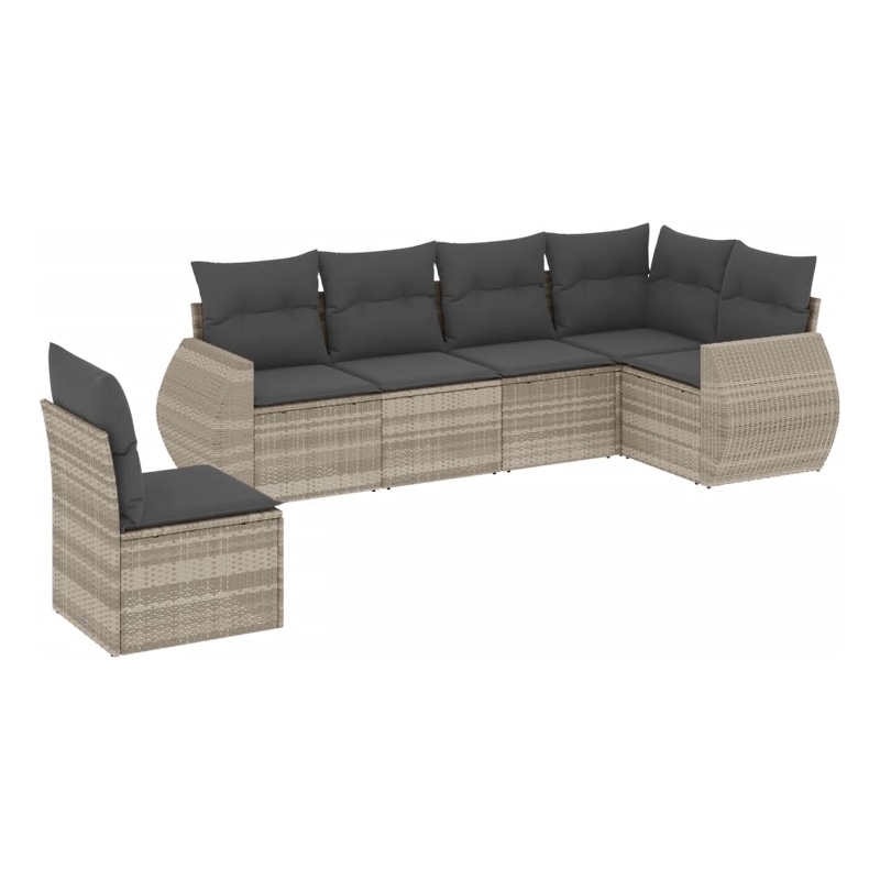 vidaXL Poly Rattan Large Sofa Set in Gray