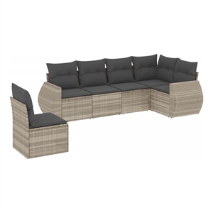 vidaXL Poly Rattan Large Sofa Set in Gray