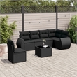 vidaXL 7 Piece Poly Rattan Sofa Set in Black
