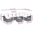 vidaXL 9 Piece Steel Sofa Set in Black/White/Cream
