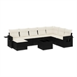 vidaXL 9 Piece Steel Sofa Set in Black/White/Cream