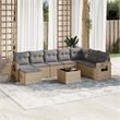 vidaXL 9 Piece Steel Sofa Set in Gray/Beige