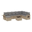 vidaXL 9 Piece Steel Sofa Set in Gray/Beige