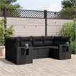 vidaXL 6 Piece Steel Large Sofa Set in Black