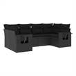 vidaXL 6 Piece Steel Large Sofa Set in Black