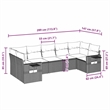 vidaXL 7 Piece Poly Rattan Sofa Set in Gray