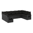 vidaXL 9 Piece Steel Sofa Set in Black