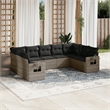 vidaXL 9 Piece Poly Rattan Sofa Set in Gray