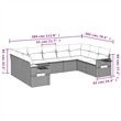 vidaXL 9 Piece Poly Rattan Sofa Set in Gray