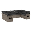 vidaXL 9 Piece Poly Rattan Sofa Set in Gray