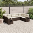 vidaXL 9 Piece Steel Sofa Set in Brown