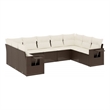 vidaXL 9 Piece Steel Sofa Set in Brown