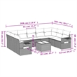 vidaXL 10 Piece Steel Small Sofa Set in Brown