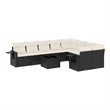 vidaXL 10 Piece Poly Rattan Sofa Set in Black/White/Cream
