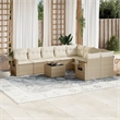vidaXL Poly Rattan Sofa Set in Beige