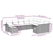 vidaXL 10 Piece Poly Rattan Large Sofa Set in Beige