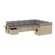 vidaXL 10 Piece Poly Rattan Large Sofa Set in Beige