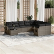 vidaXL 10 Piece Poly Rattan Sofa Set in Gray