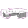 vidaXL 10 Piece Poly Rattan Sofa Set in Gray