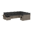 vidaXL 10 Piece Poly Rattan Sofa Set in Gray
