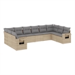 vidaXL 10 Piece Steel Large Sofa Set in Beige