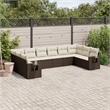 vidaXL Poly Rattan Large Sofa Set in Brown