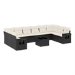 vidaXL 11 Piece Large Sofa Set in Black/White/Cream