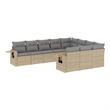 vidaXL 10 Piece Steel Sofa Set in Gray/Beige