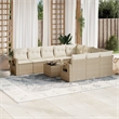 vidaXL 11 Piece Steel Large Sofa Set in Beige