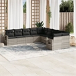 vidaXL Poly Rattan Sofa Set in Gray