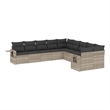 vidaXL Poly Rattan Sofa Set in Gray