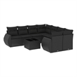 vidaXL 9 Piece Poly Rattan Sofa Set in Black/White