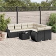 vidaXL 9 Piece Poly Rattan Sofa Set in Black/White/Cream