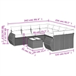 vidaXL 9 Piece Poly Rattan Sofa Set in Black/White/Cream