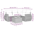 vidaXL 5 Piece Steel Sofa Set in Black