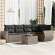 vidaXL 6 Piece Poly Rattan Sofa Set in Gray
