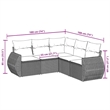 vidaXL 5 Piece Steel Sofa Set in Black