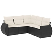 vidaXL 5 Piece Steel Sofa Set in Black/White/Cream