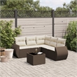 vidaXL 6 Piece Poly Rattan Sofa Set in Brown
