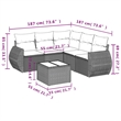 vidaXL 6 Piece Poly Rattan Sofa Set in Brown