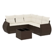 vidaXL 6 Piece Poly Rattan Sofa Set in Brown