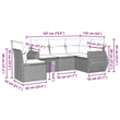 vidaXL 5 Piece Steel Sofa Set in Black