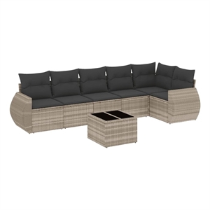 vidaXL Poly Rattan Large Sofa Set in Gray