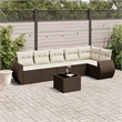 vidaXL 7 Piece Sofa Set in White/Brown/Cream