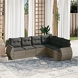 vidaXL 6 Piece Poly Rattan Large Sofa Set in Gray